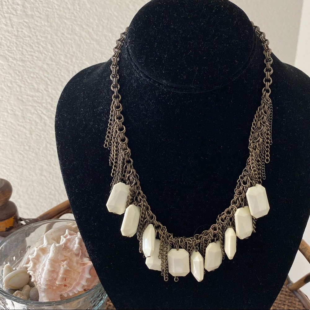 Nordstrom Bronze Cream Drop Statement Necklace - image 6